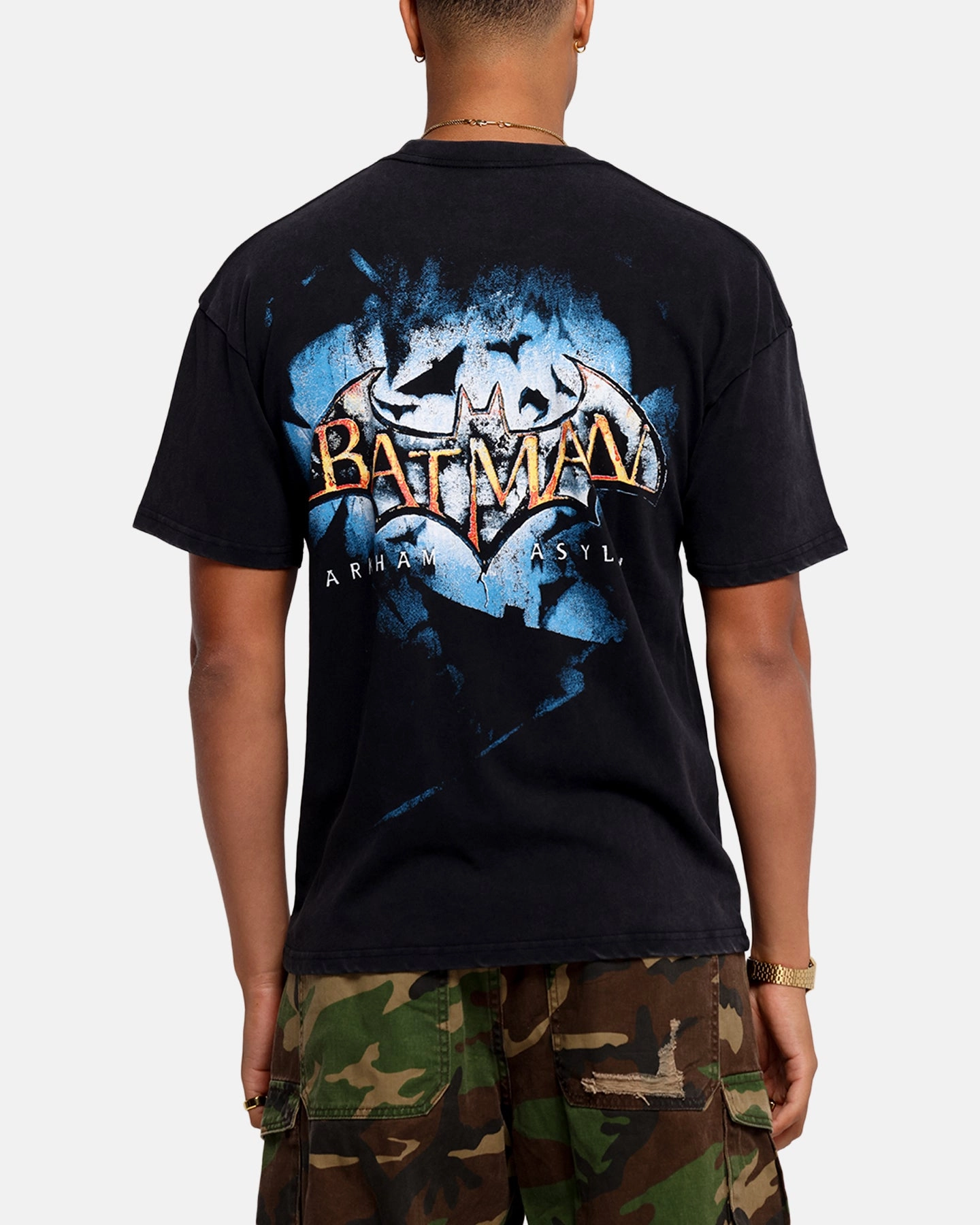 Active Look Wrinkle resistant fabric 73 Studio X DC Batman Arkham Asylum Vintage T-Shirt Black