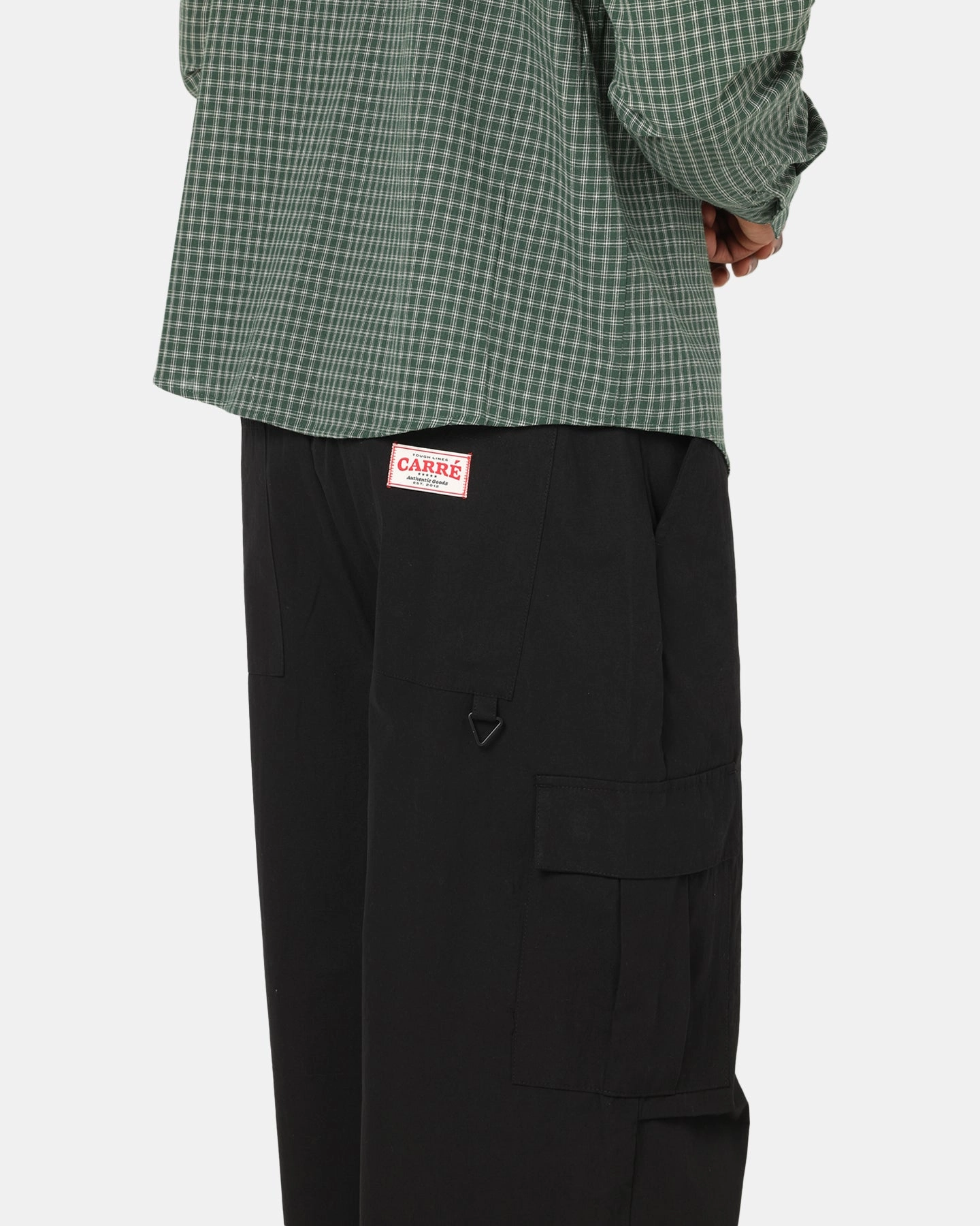 Carre Baggy Cargo Pants Black Elastic waist