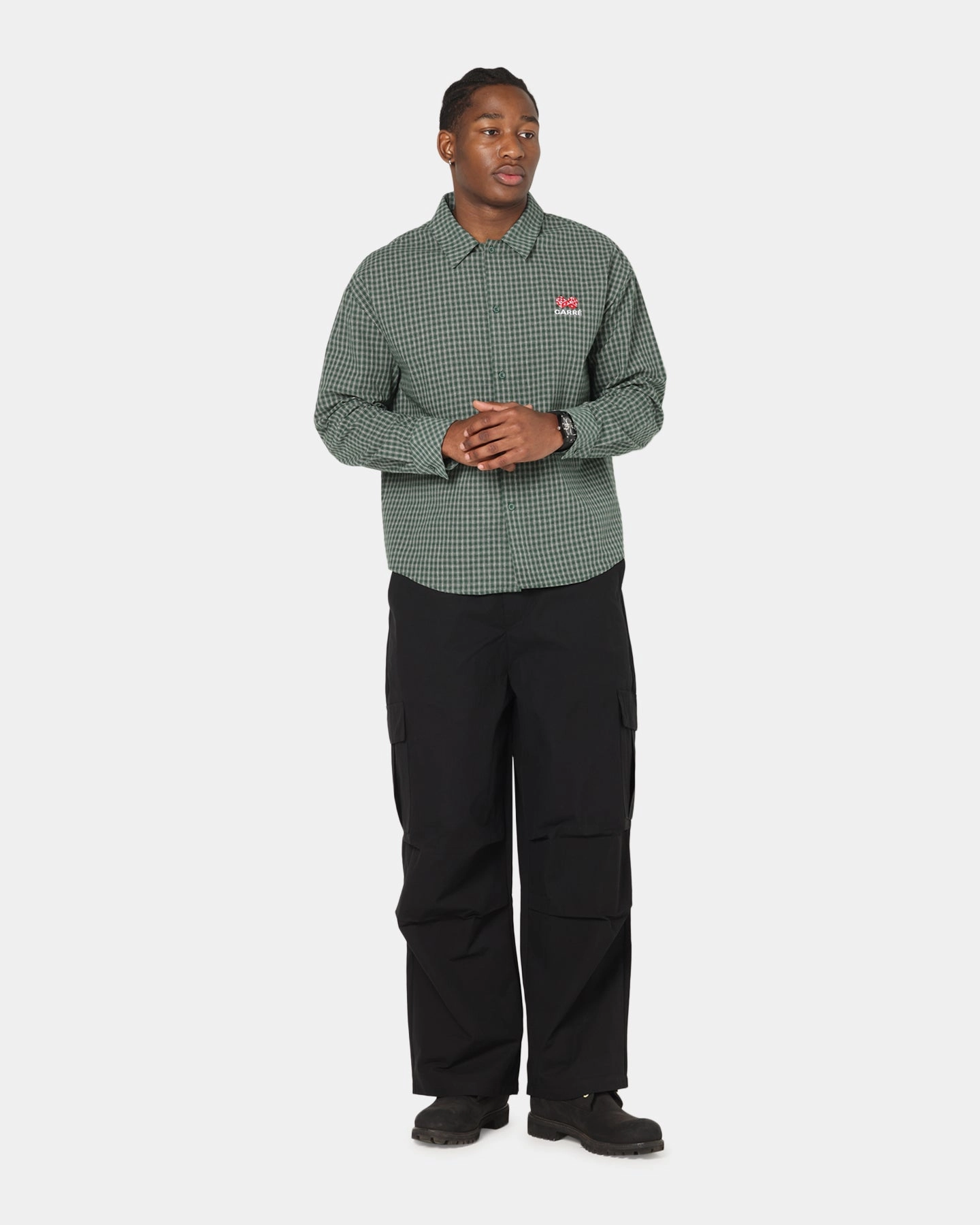 Carre Baggy Cargo Pants Black Comfy Active Tailored Silhouette