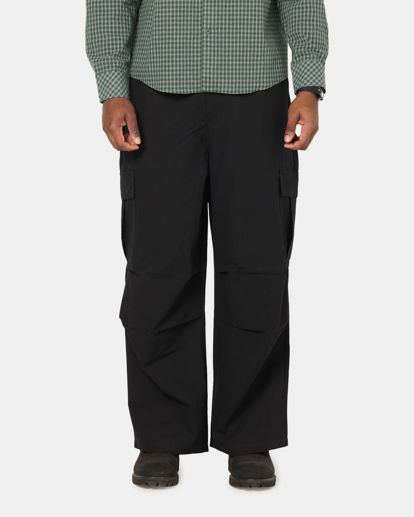 Carre Baggy Cargo Pants Black ErgonomicStitching