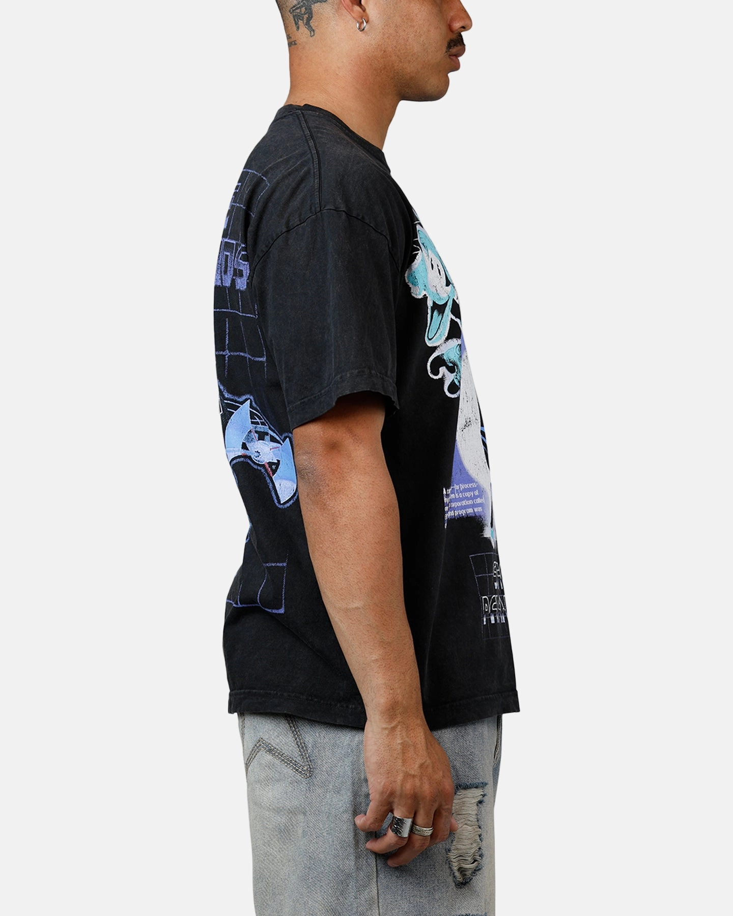 Goat Crew Disney Kingdom Hearts Space Paranoids Heavyweight T-Shirt Black Acidwash RecycledPolyesterBlend Minimalist Stitching