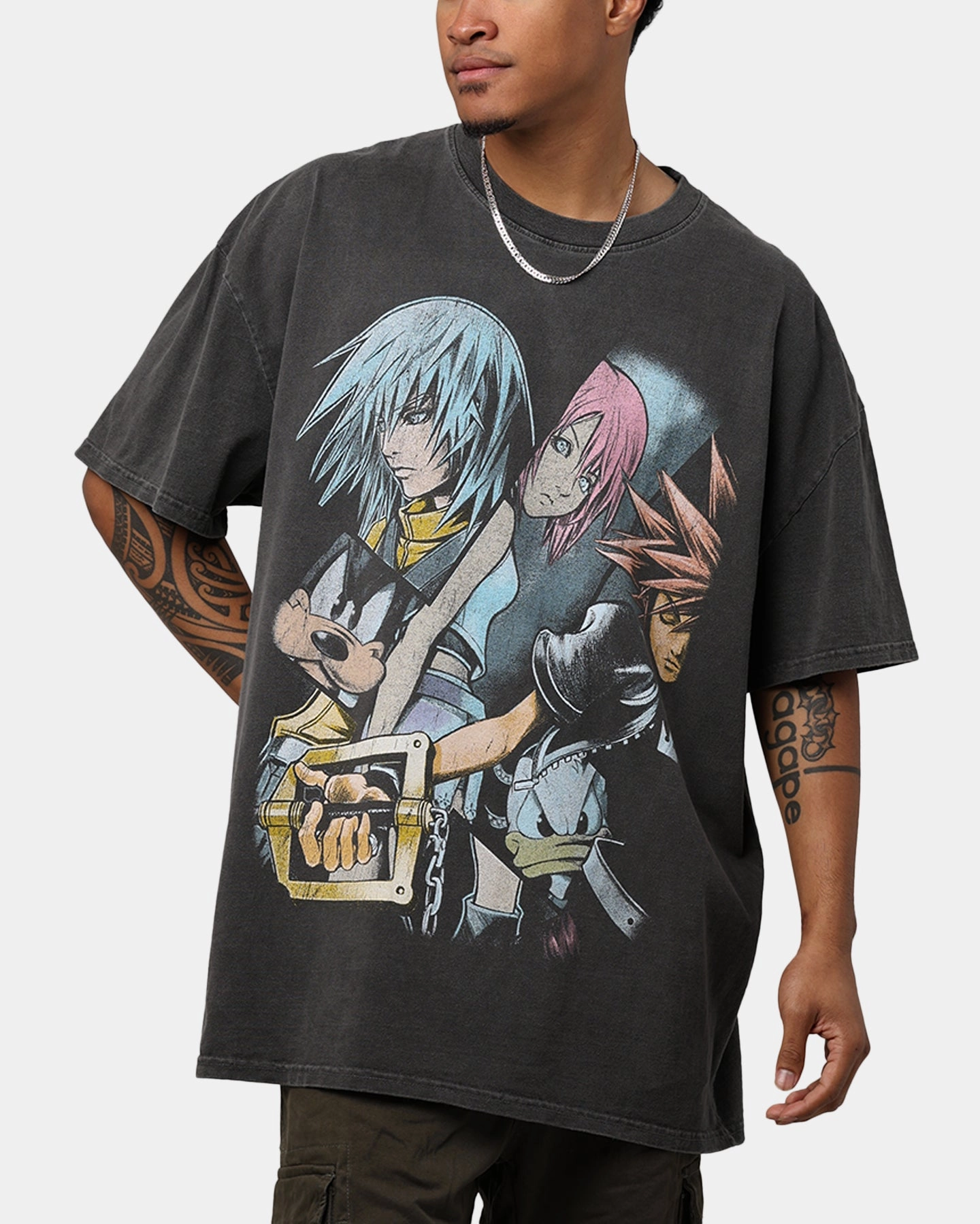 Vintage Goat Crew X Kingdom Hearts Poster T-Shirt Black Wash Antimicrobial Finish