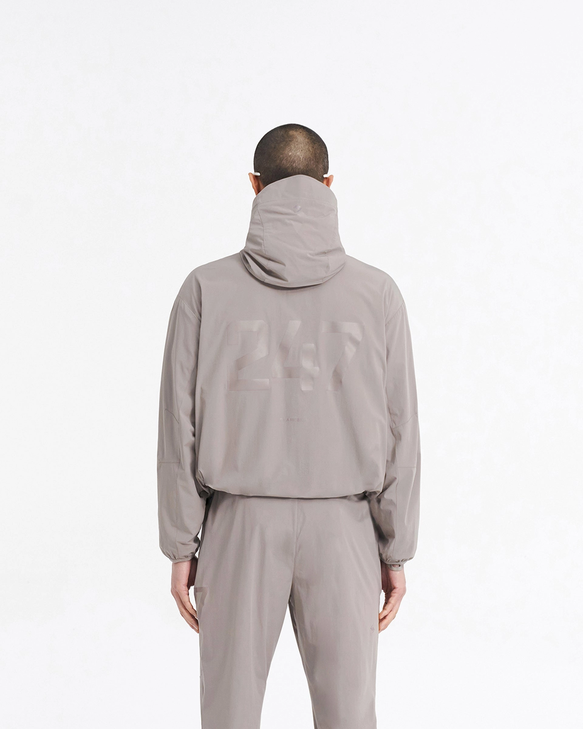 247 Hooded Training Jacket - Cinder Thermal Core Technology Detachable Layers