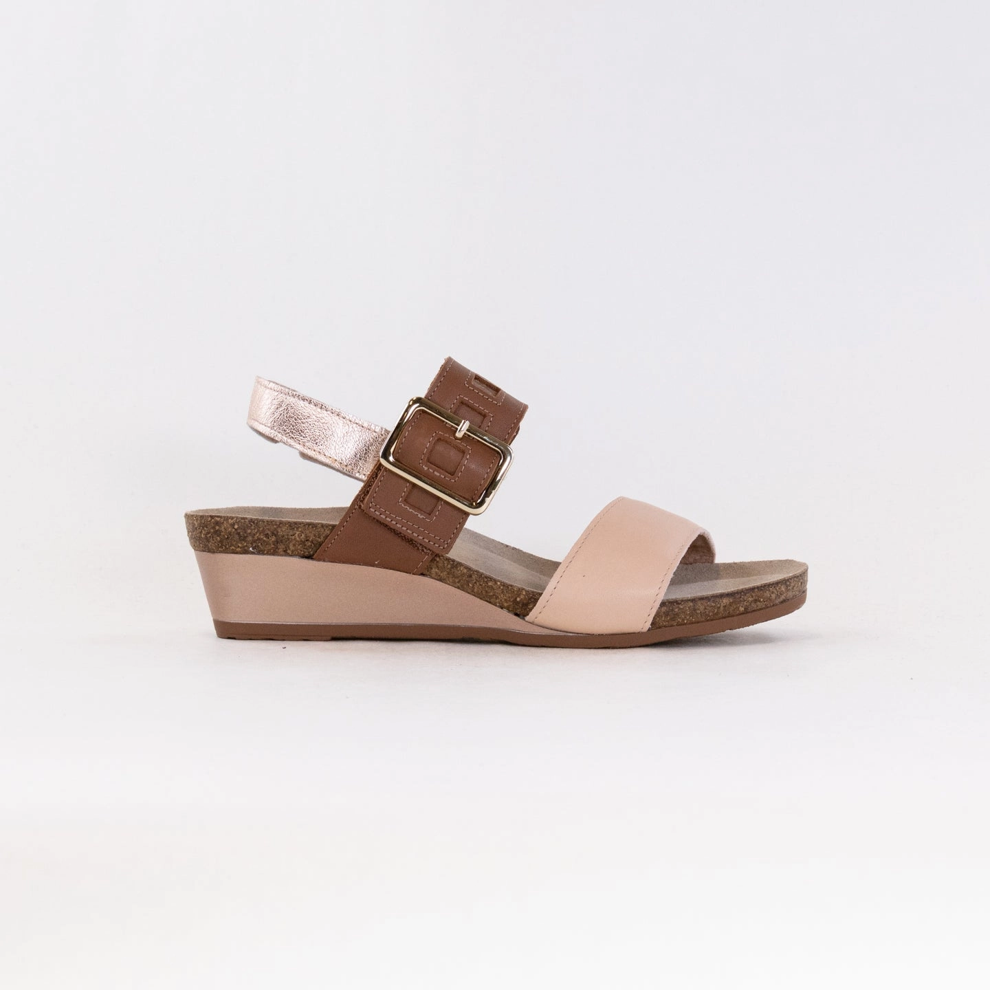 Fast Slide Zero Drop Heel Naot Dynasty (Women's) - Pale Blush/Caramel/Soft Rose Gold