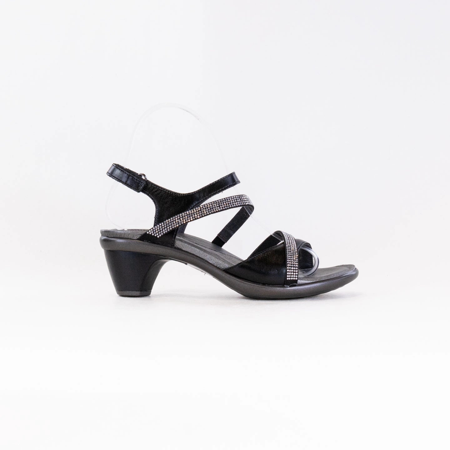 Naot Innovate (Women's) - Black Madras Lthr/Black w/ Clear Rhinestones Seasonal Footwear