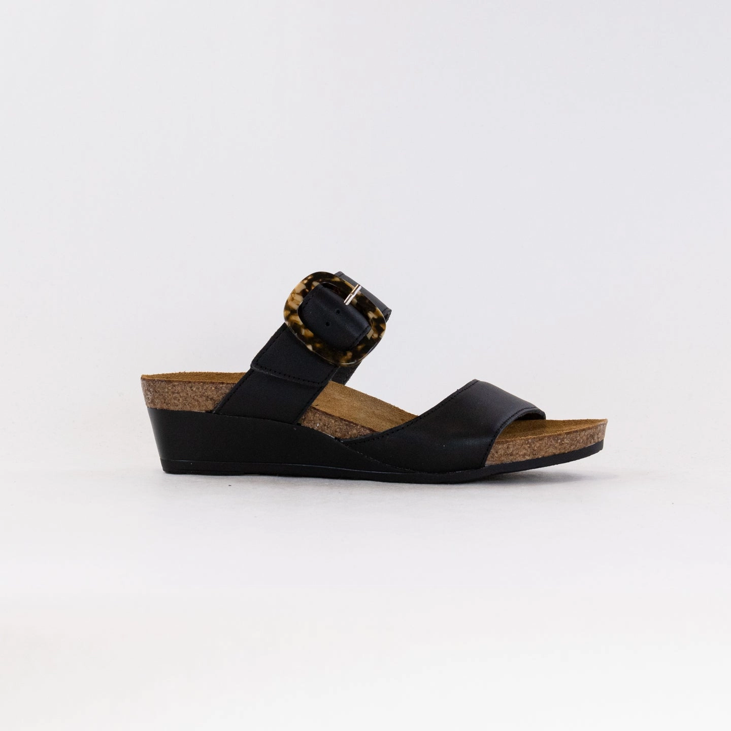 Naot Kingdom (Women's) - Jet Black Leather Summer Ready Light Trail