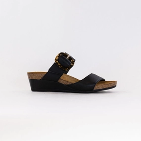 Naot Kingdom (Women's) - Jet Black Leather Summer Ready Light Trail