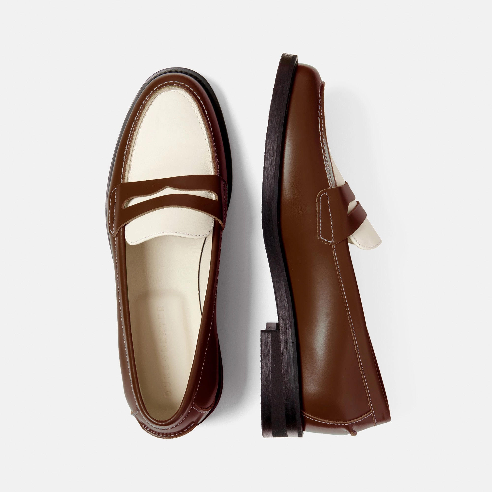 Wilde Chestnut   White Penny Loafer Women's Travel Light