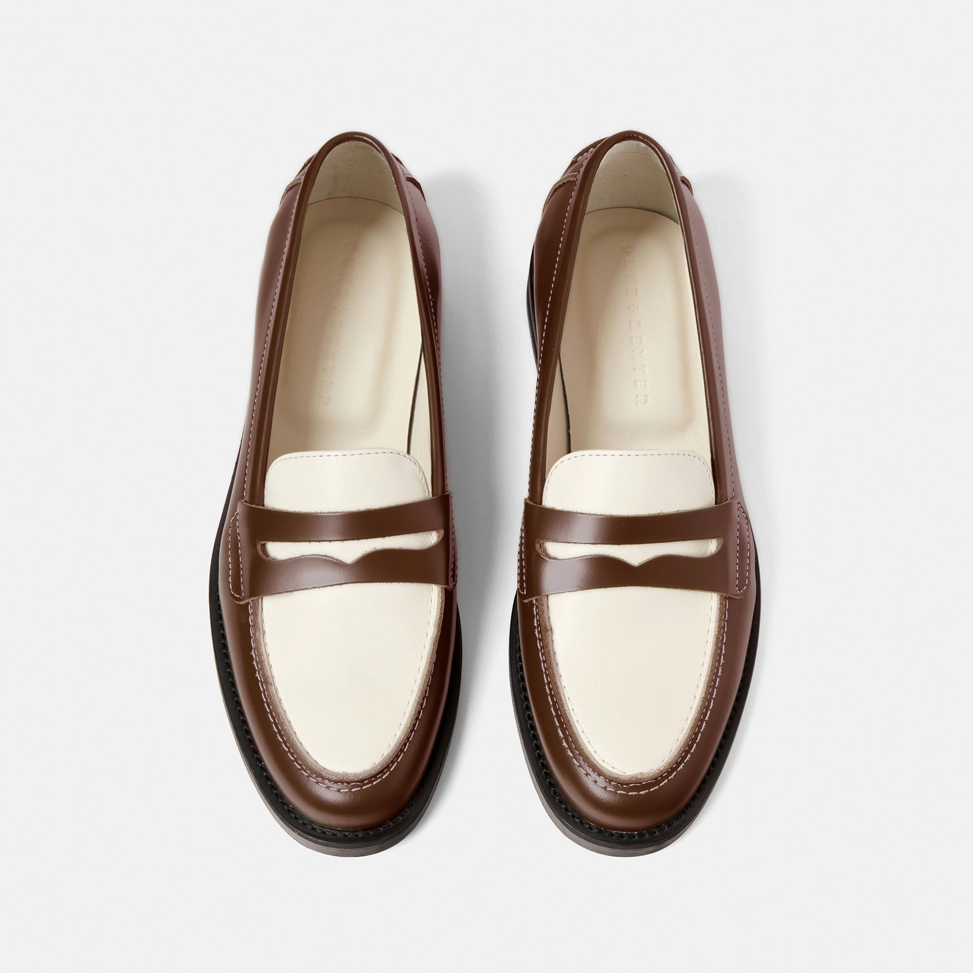 Wilde Chestnut   White Penny Loafer Women's Safe Path