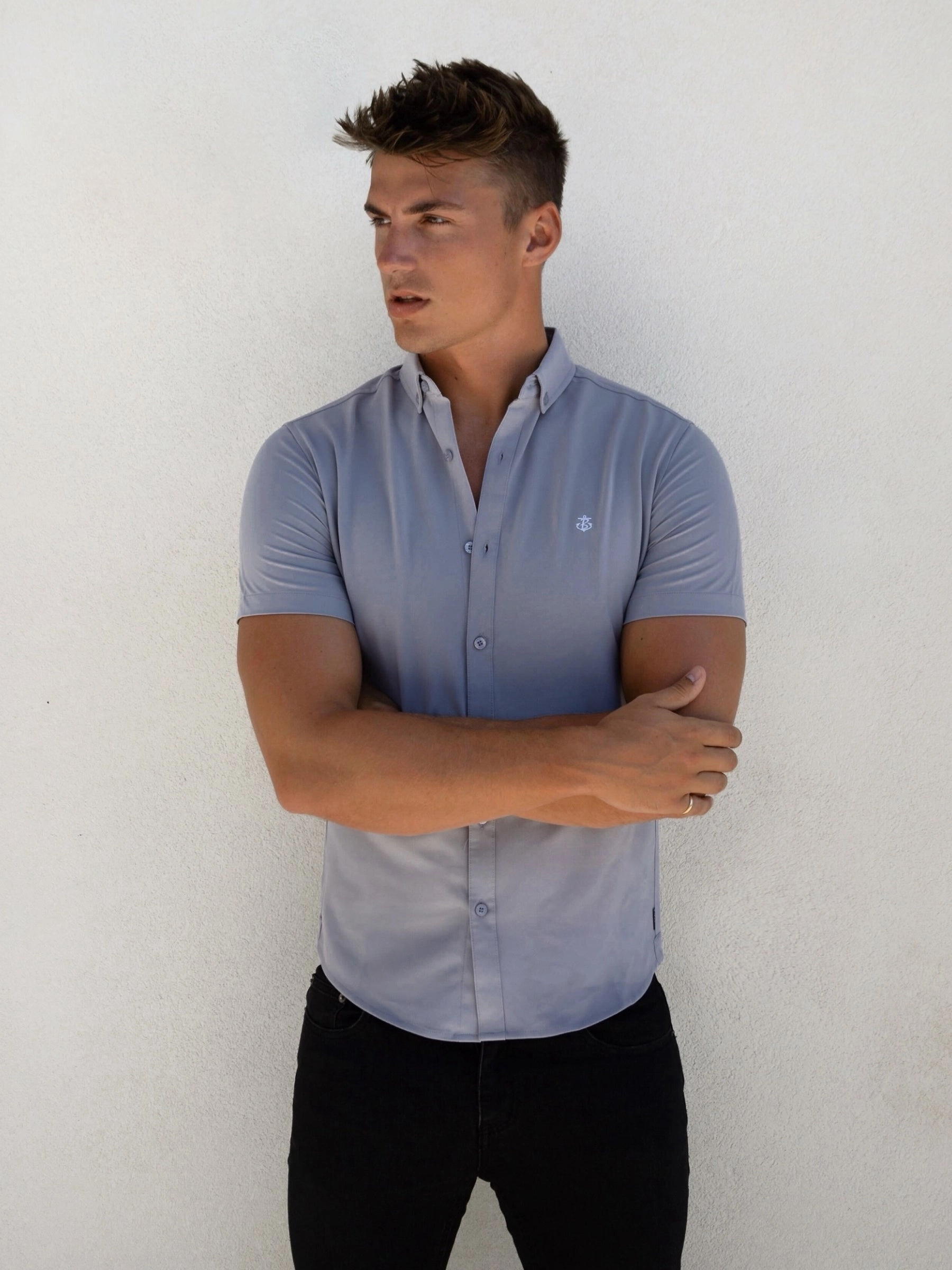 Navarra Short Sleeve Shirt - Pale Lilac Eco Friendly Production
