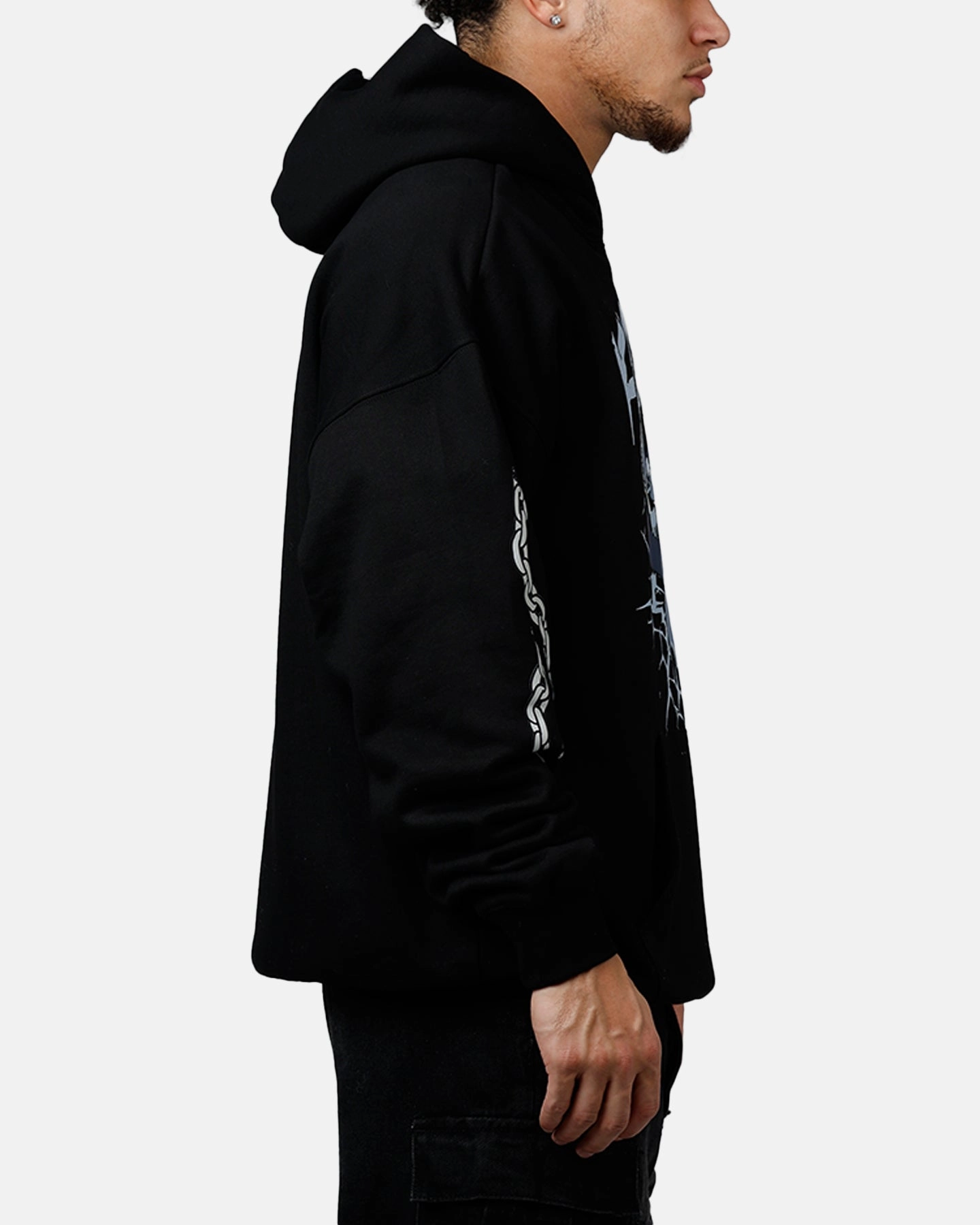 Double Layered Hem Freeze Max The Simpsons 'The Simpson Treehouse Of Horror' King Homer Hoodie Black