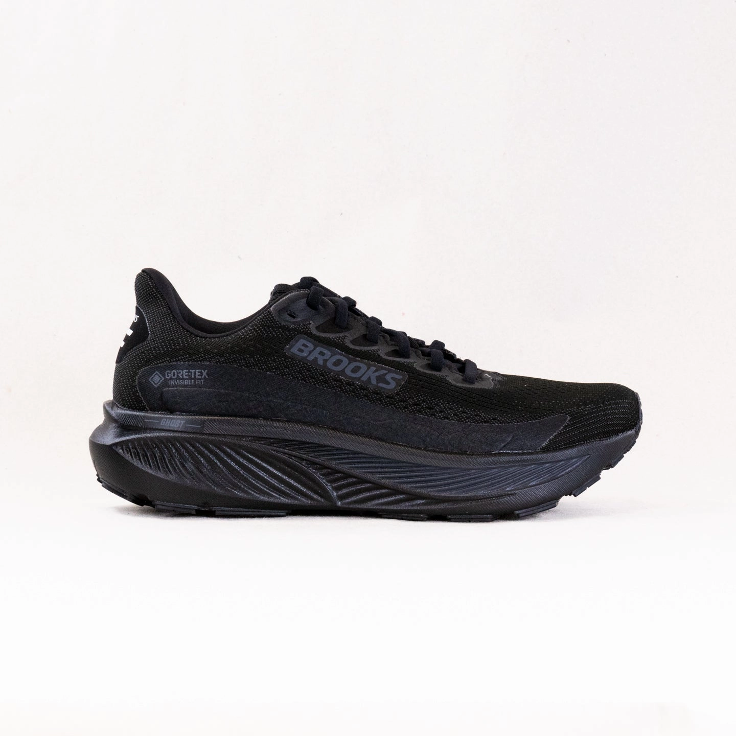 Brooks Ghost 17 GTX (Men??s) - Black/Black/Ebony Orthopedic Footbed Tensile Weave Structure