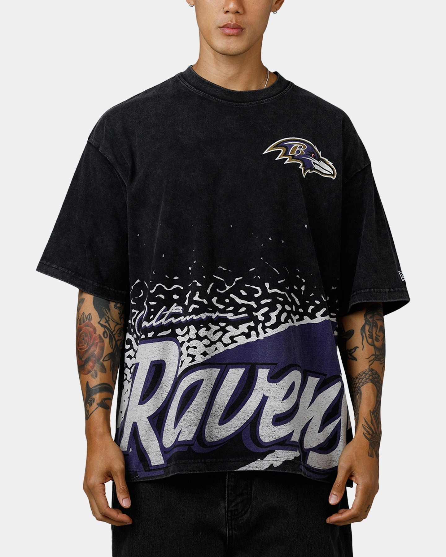 Lightweight Material New Era Baltimore Ravens Sport Class T-Shirt Washed Black