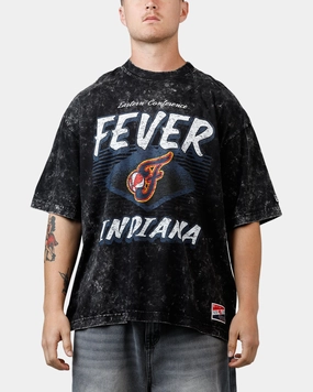 New Era Indiana Fever Boxy Essentials T-Shirt Washed Black Yarn Dyed Fabric