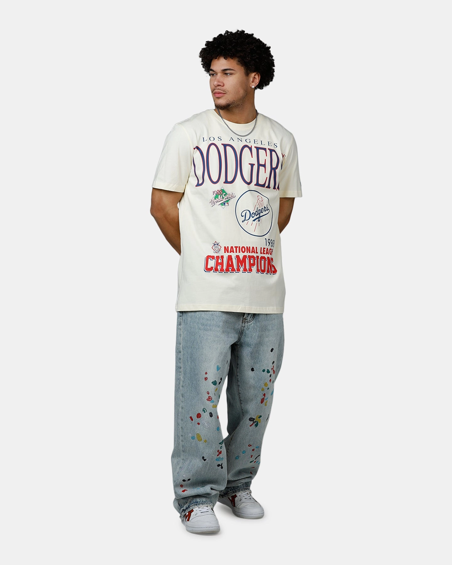Lightweight Design New Era Los Angeles Dodgers 1988 Vintage Champs T-Shirt White