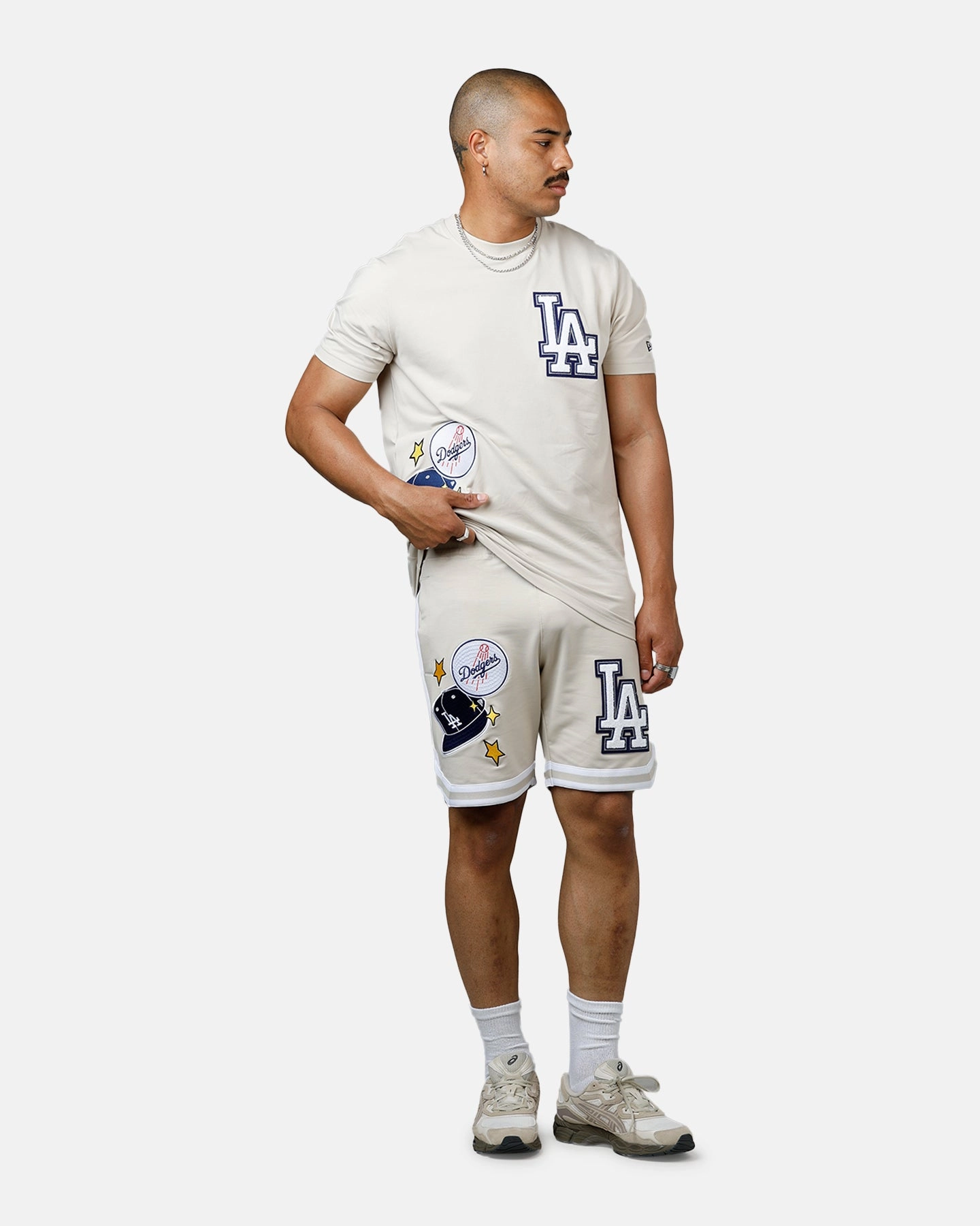 SoftBrushed New Era Los Angeles Dodgers 'Logo Select' Summer T-Shirt Stone