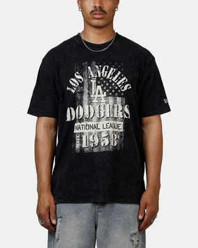 Relaxed Design New Era Los Angeles Dodgers Armed Forces T-Shirt Washed Black