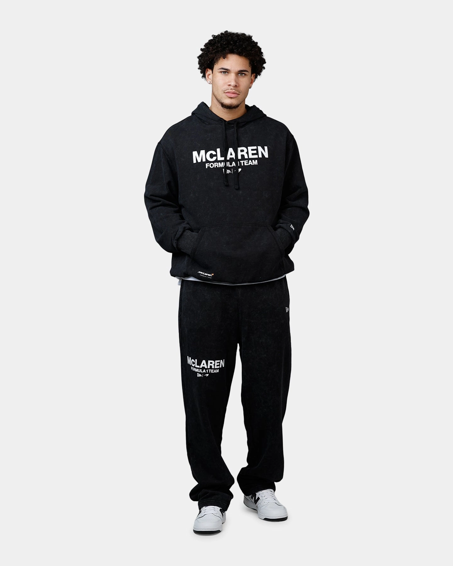 New Era X Mclaren Hoodie Black casual top Breathable mesh lining