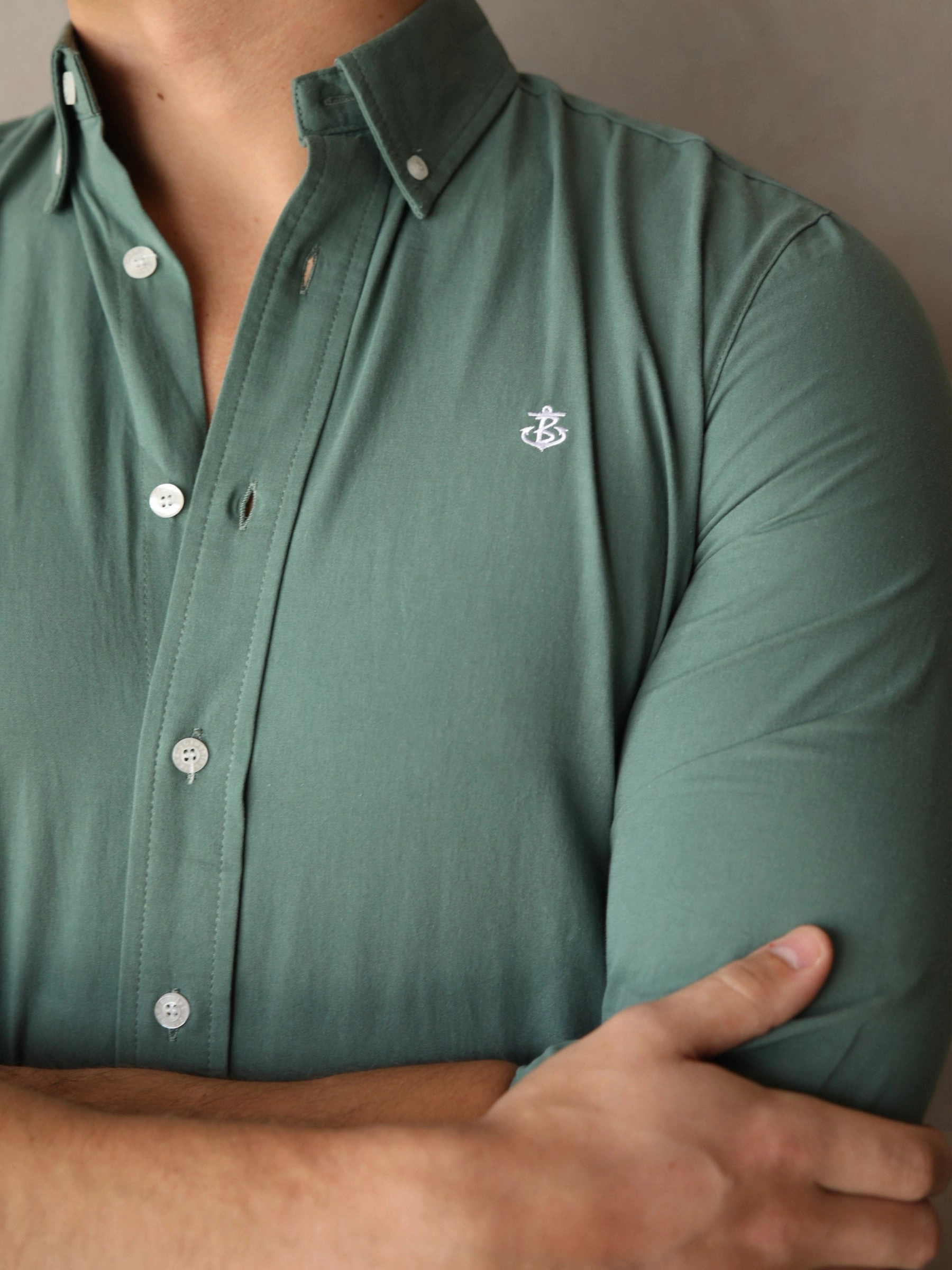 Newburgh Slim Fit Shirt - Forest Green Fashion Layer Plus Size