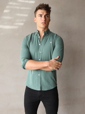 Versatile Layer Newburgh Slim Fit Shirt - Forest Green