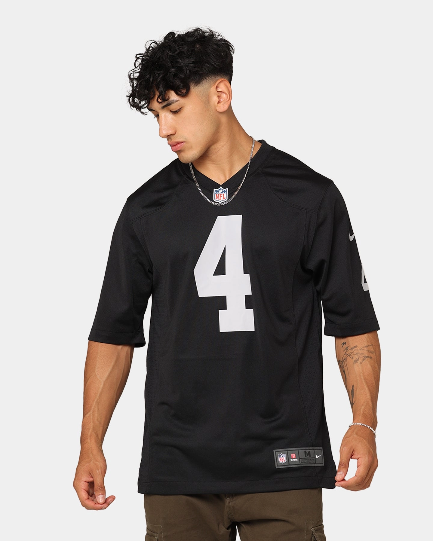 Durable Interlock Stitch Nike Las Vegas Raiders Derek Carr #4 Game TC Jersey Black