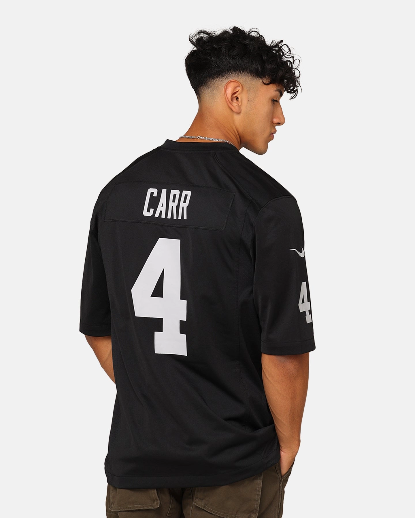 Nike Las Vegas Raiders Derek Carr #4 Game TC Jersey Black Light material Flatlock Seam