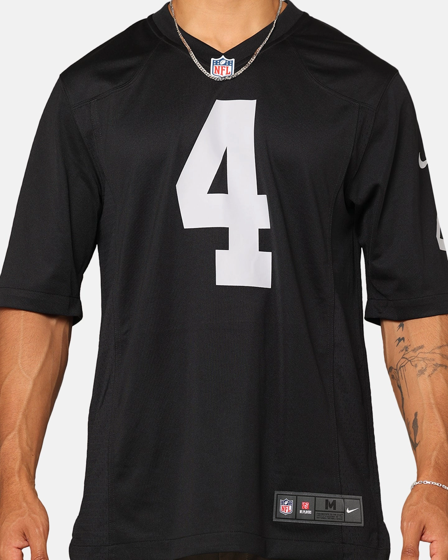 Nike Las Vegas Raiders Derek Carr #4 Game TC Jersey Black HighStretch UltraLightweight