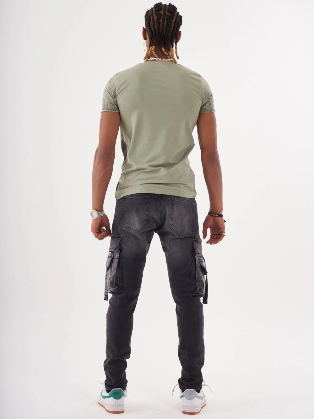 NIRVANA T-SHIRT | GREEN Lace trim