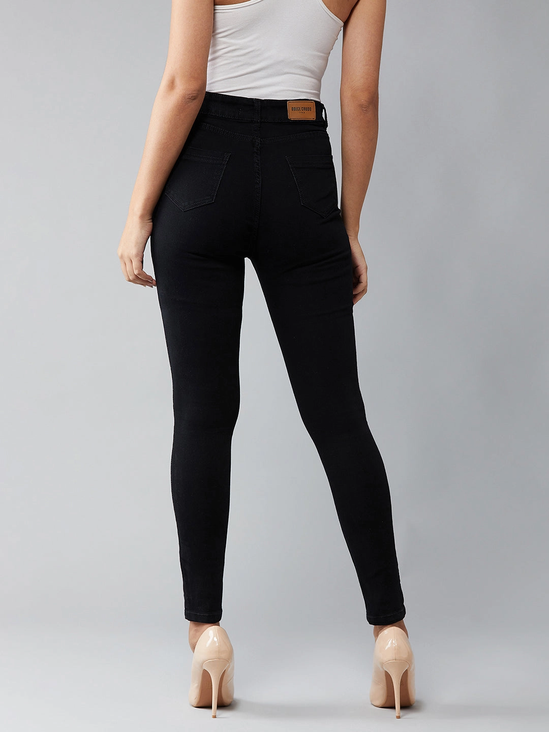 24/7 Comfort Black Skinny-Fit High-Rise Stretchable Denim Jeans Comfy Touch Spring Mood Elegant City Walk