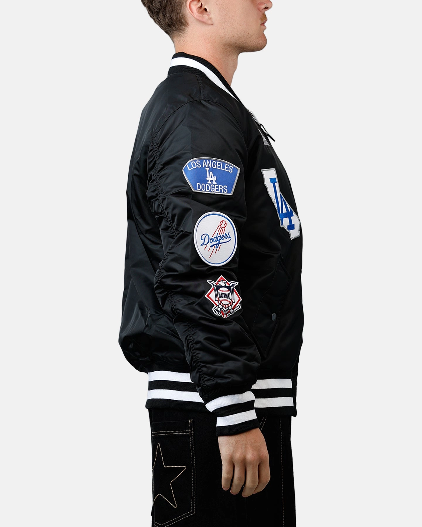 City Walking Style New Era X Alpha Series X MLB Los Angeles Dodgers MA-1 Bomber Jacket Black