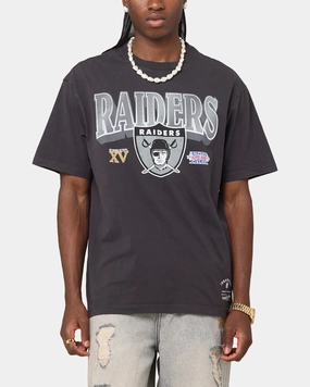 Mitchell & Ness Las Vegas Raiders Arch T-Shirt Faded Black RaglanSleeve