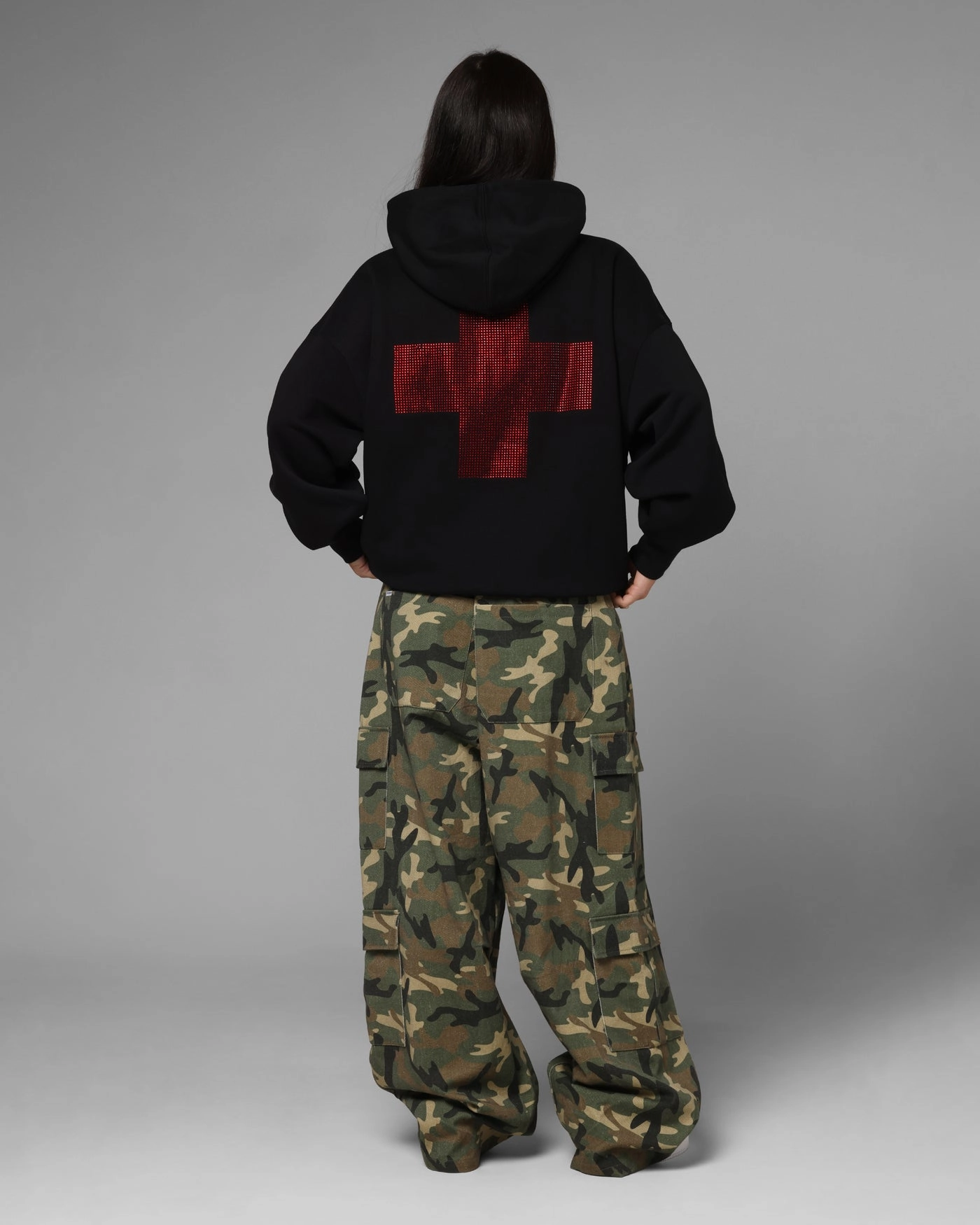 Loiter Drop Out Zip Hoodie Black DropShoulderConstruction Convertible Neckline