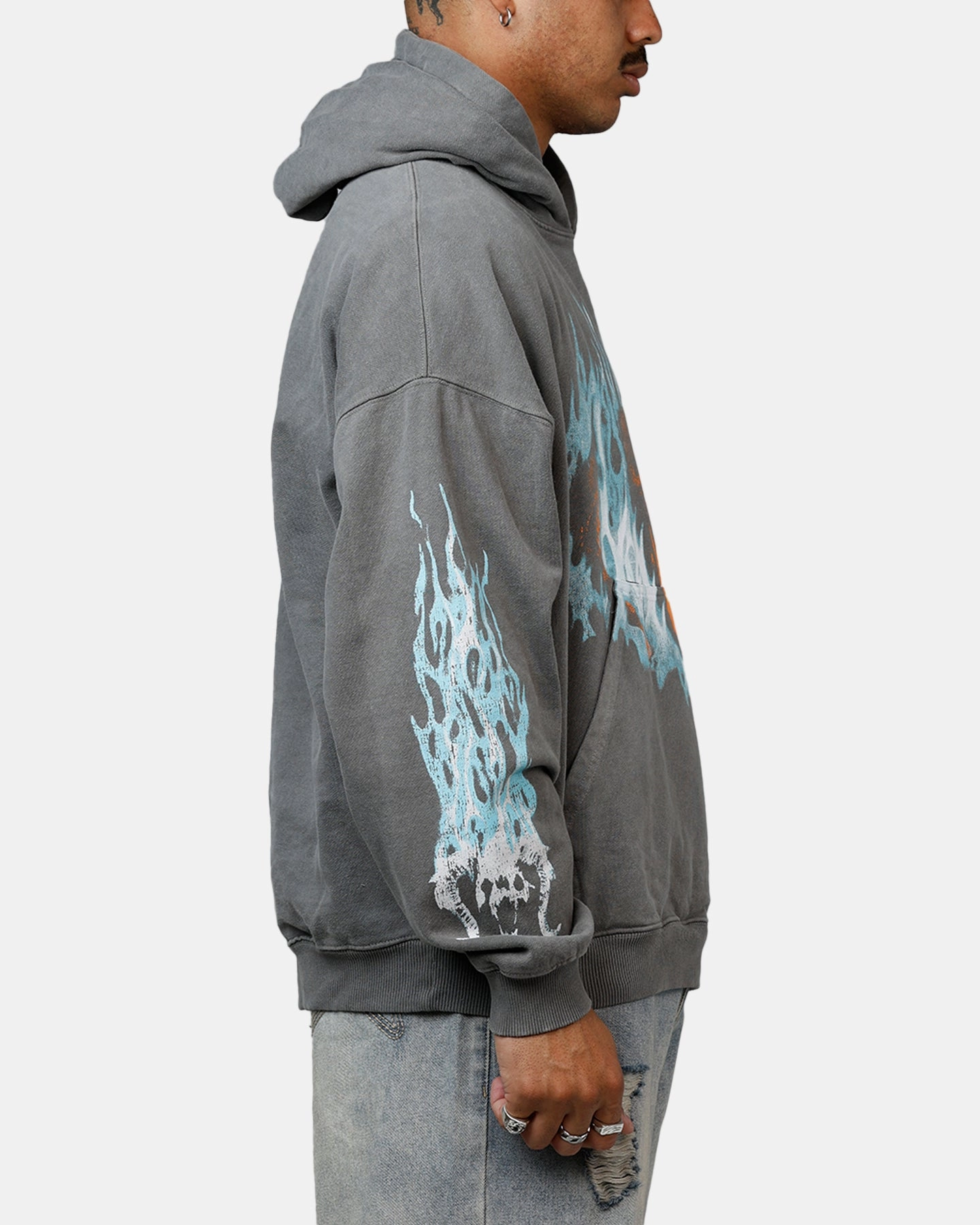 ReinforcedShoulderConstruction American Thrift X Lord Of The Rings The Balrog Premium Hoodie Washed Charcoal