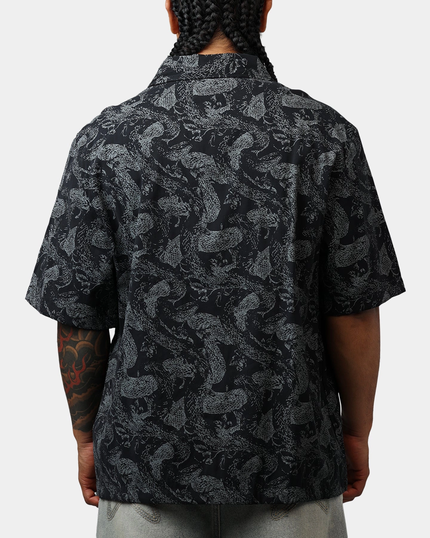 Basic Tank Yarn Dyed Fabric Saint Morta Year Of The Snake Button Up Shirt Black/Grey