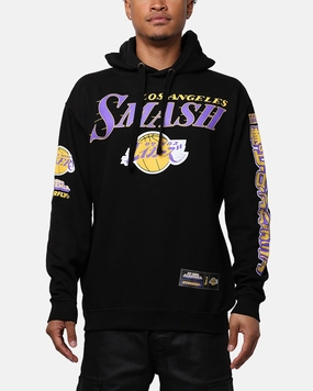 Layered Collar System Wrinkle Free Texture Hyperfly X My Hero Academia X NBA Los Angeles Lakers Hoodie Black