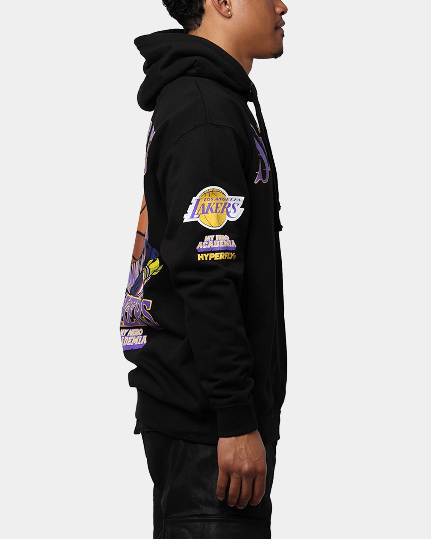 AntiPilling Finish Hyperfly X My Hero Academia X NBA Los Angeles Lakers Hoodie Black