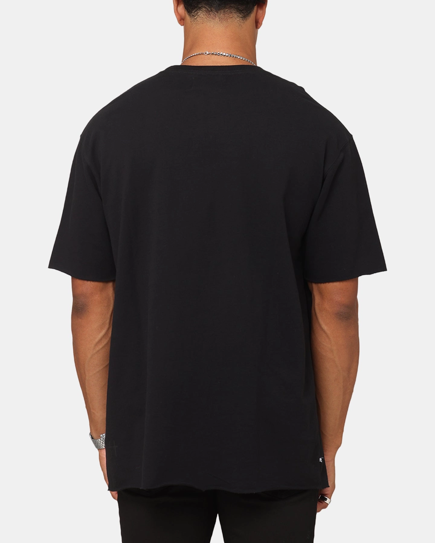 Saint Morta Gothic Monogram Box T-Shirt Black LightweightLayeredFabric summer top