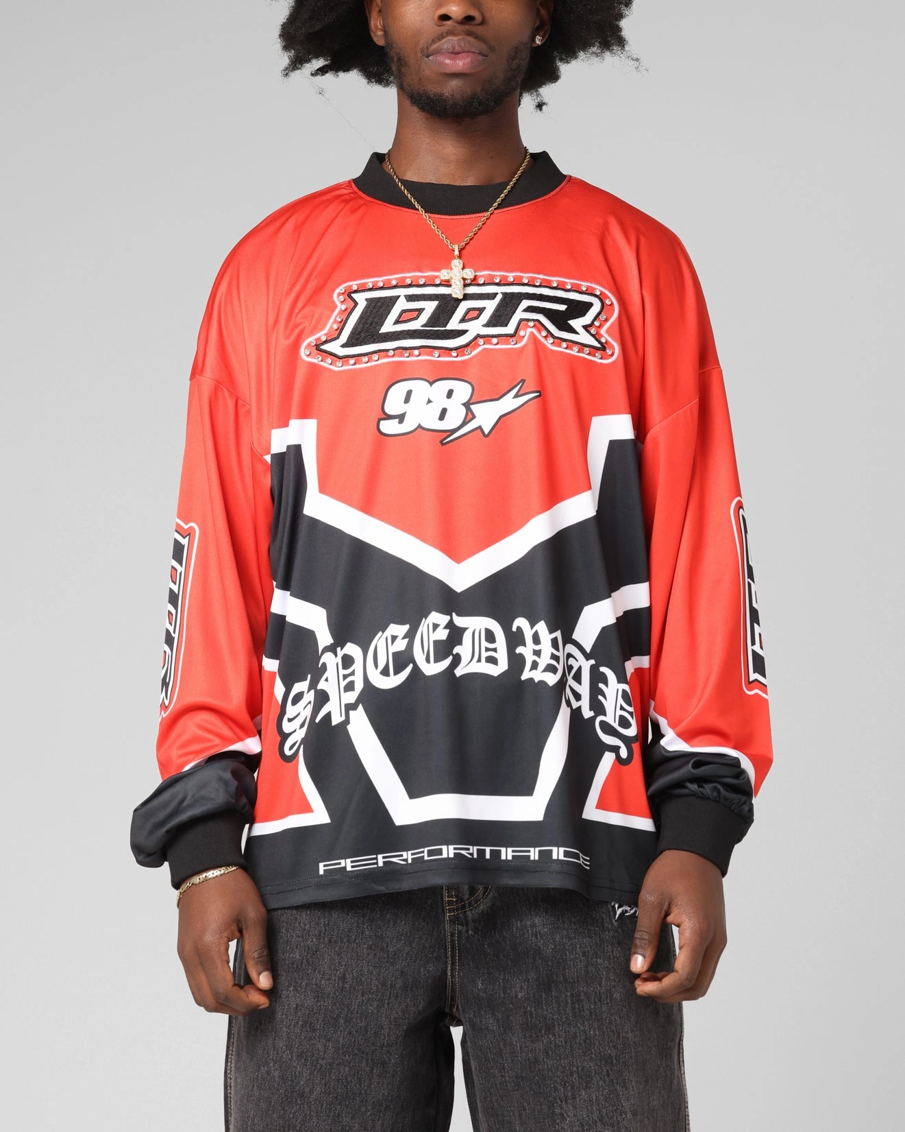 Winter Hoodie HoodedVersion Loiter Thrill Racing Long Sleeve T-Shirt Red