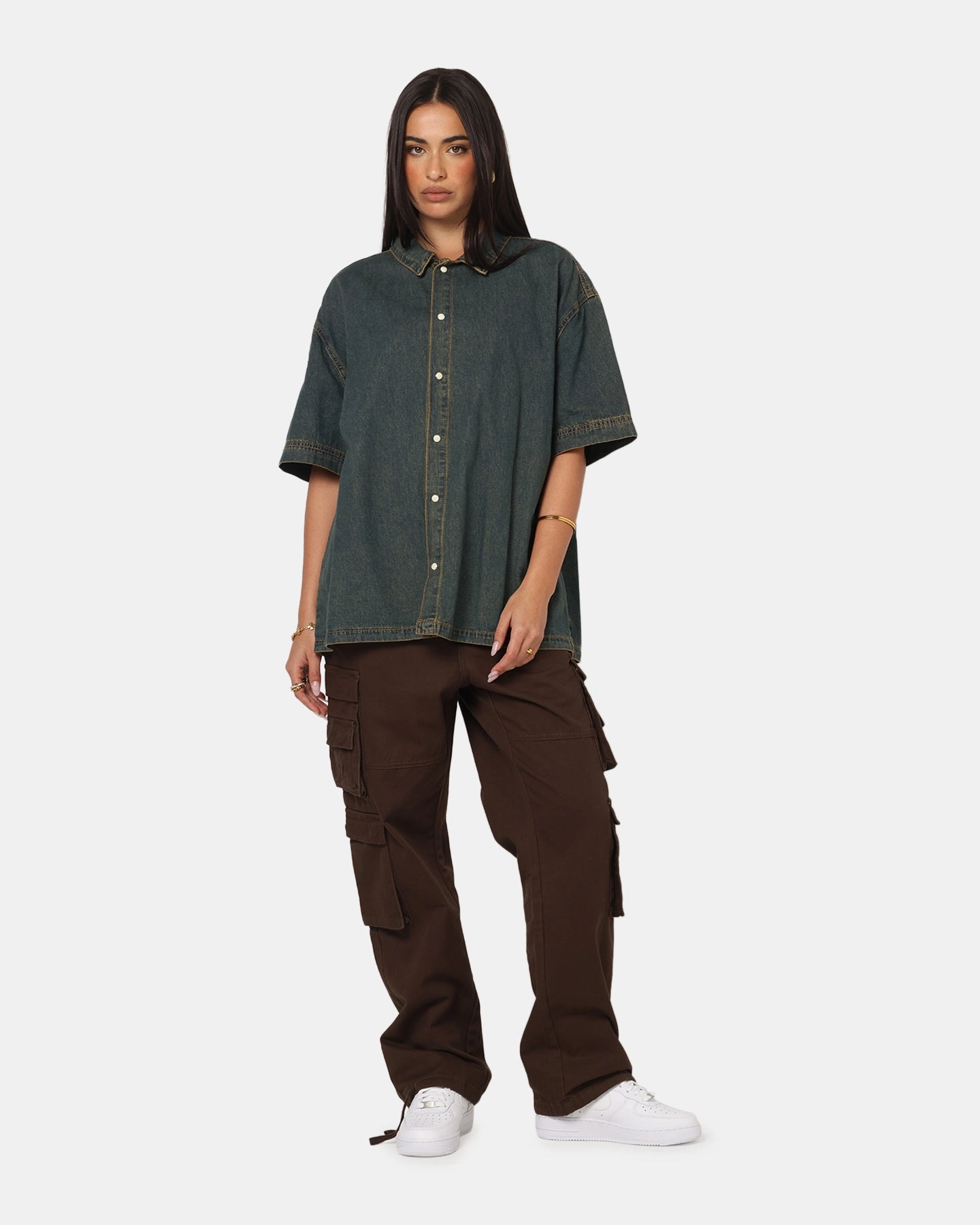 Resilient Fabric Blend Saint Morta Gothic Noir Button Up Shirt Light Blue