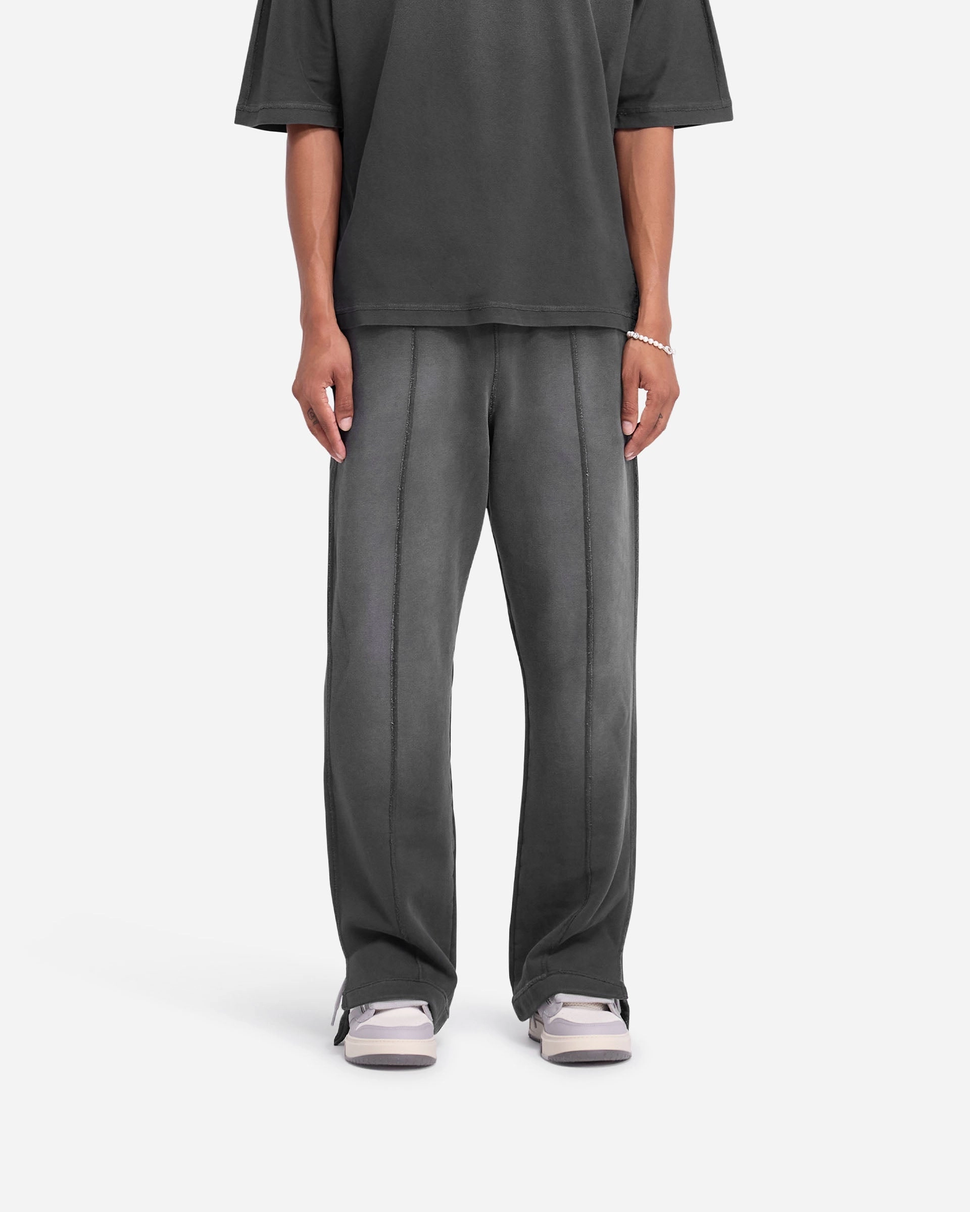 Travel Ready Fit Stepped Hem Sweatpants - Stained Black