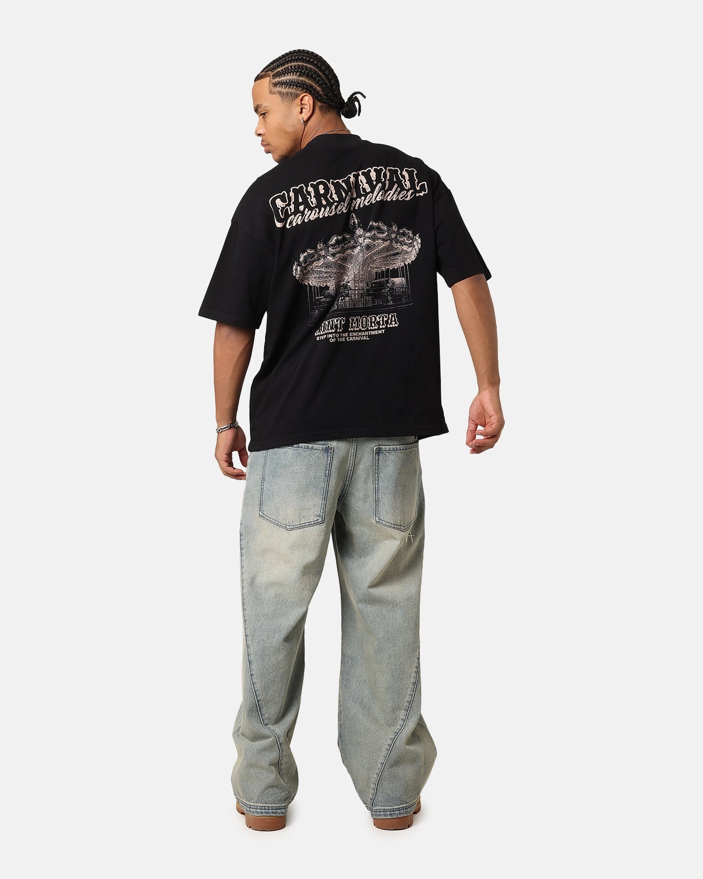 FlexibleRibbing Saint Morta Carnival Mock Neck T-Shirt Black