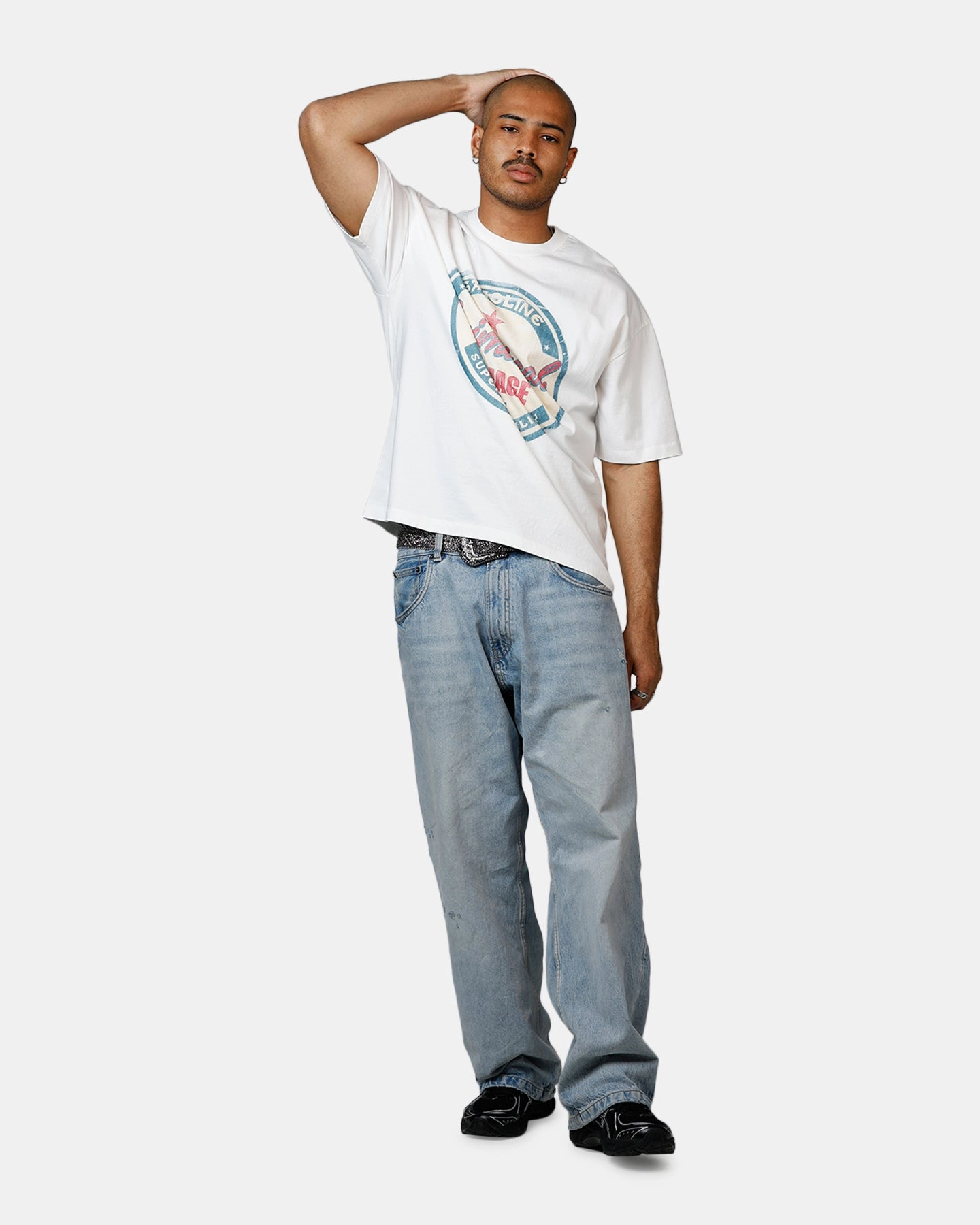 Soft Pullover Wrinkle Free Texture Criminal Damage Gasoline T-Shirt Off White