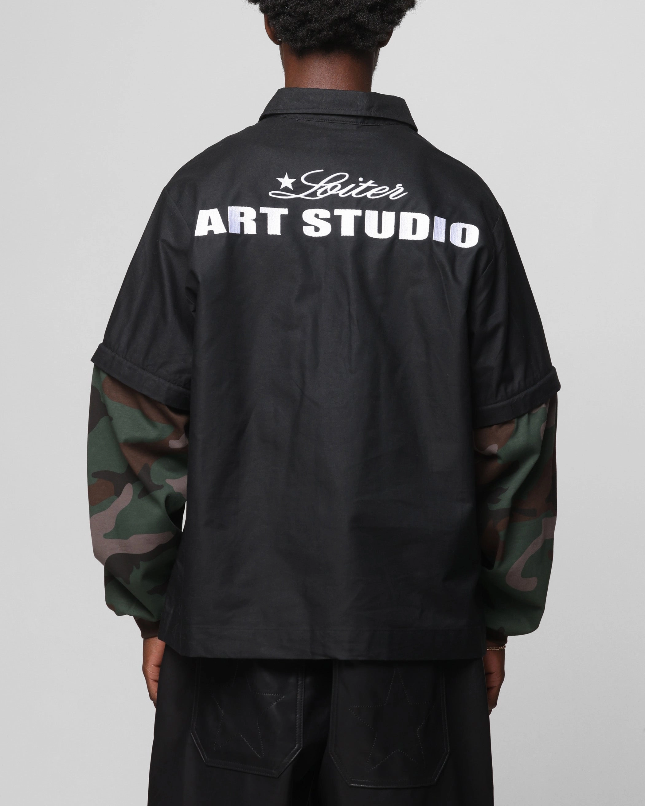 Loiter Art Studio Work Shirt Black/Camo Sustainable Manufacturing
