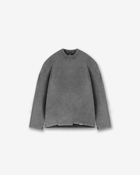 Initial Long Sleeve Open Cuff T-Shirt - Vintage Grey Flatlock stitching