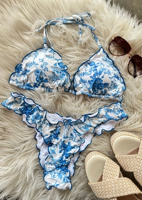 Ocean Waves Bikini Bottom Glide On Mobility Cut