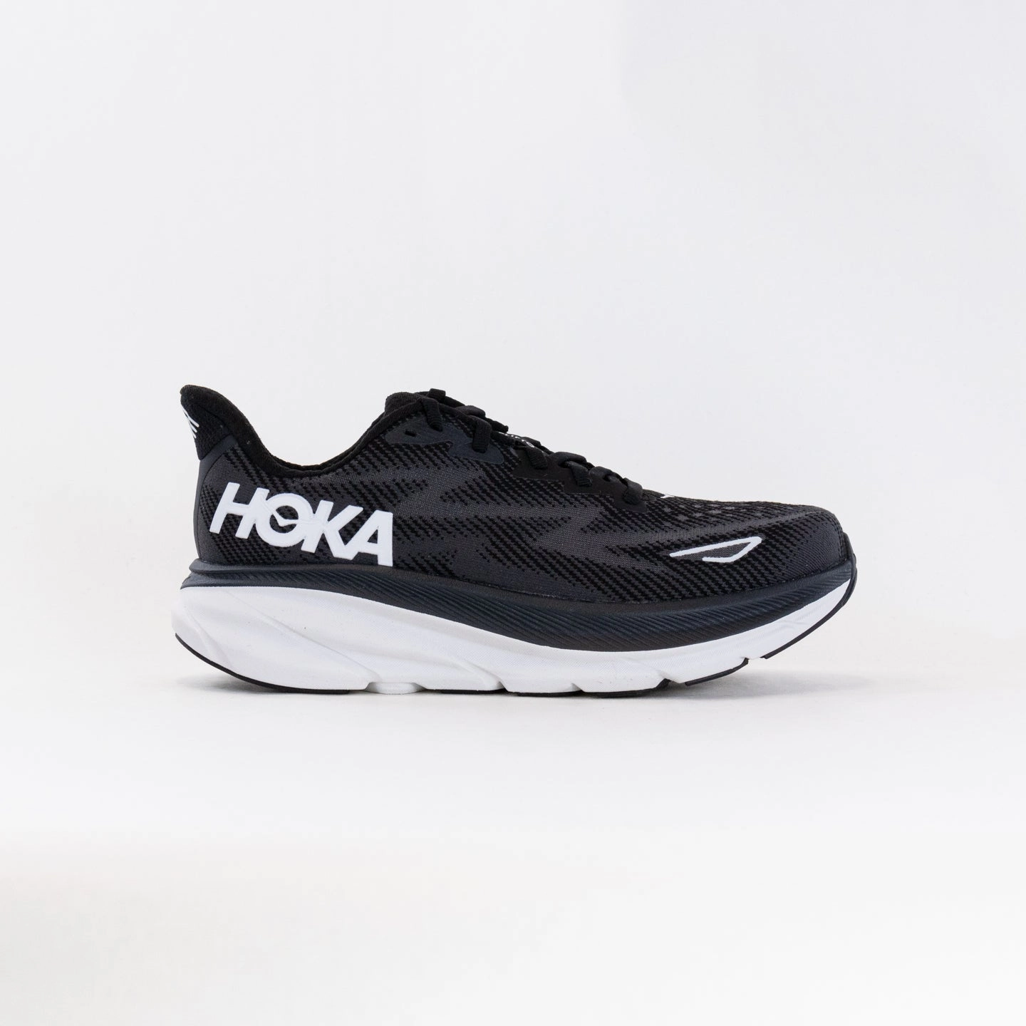 Hoka Clifton 9 (Women's) - Black/White Motion Zone seniors' fitness shoes