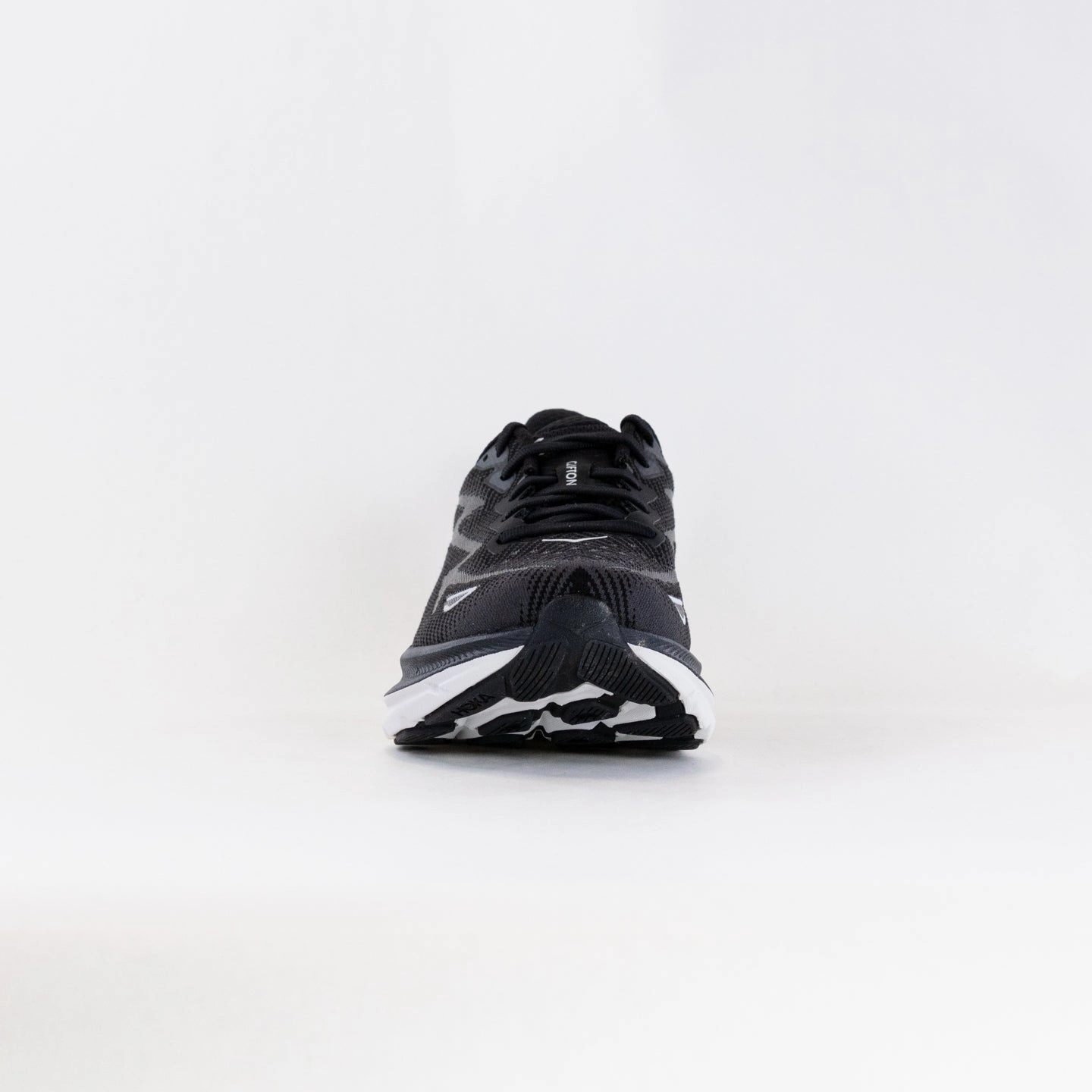 Hoka Clifton 9 (Women's) - Black/White hook - and - loop closure shoes reflective - details -