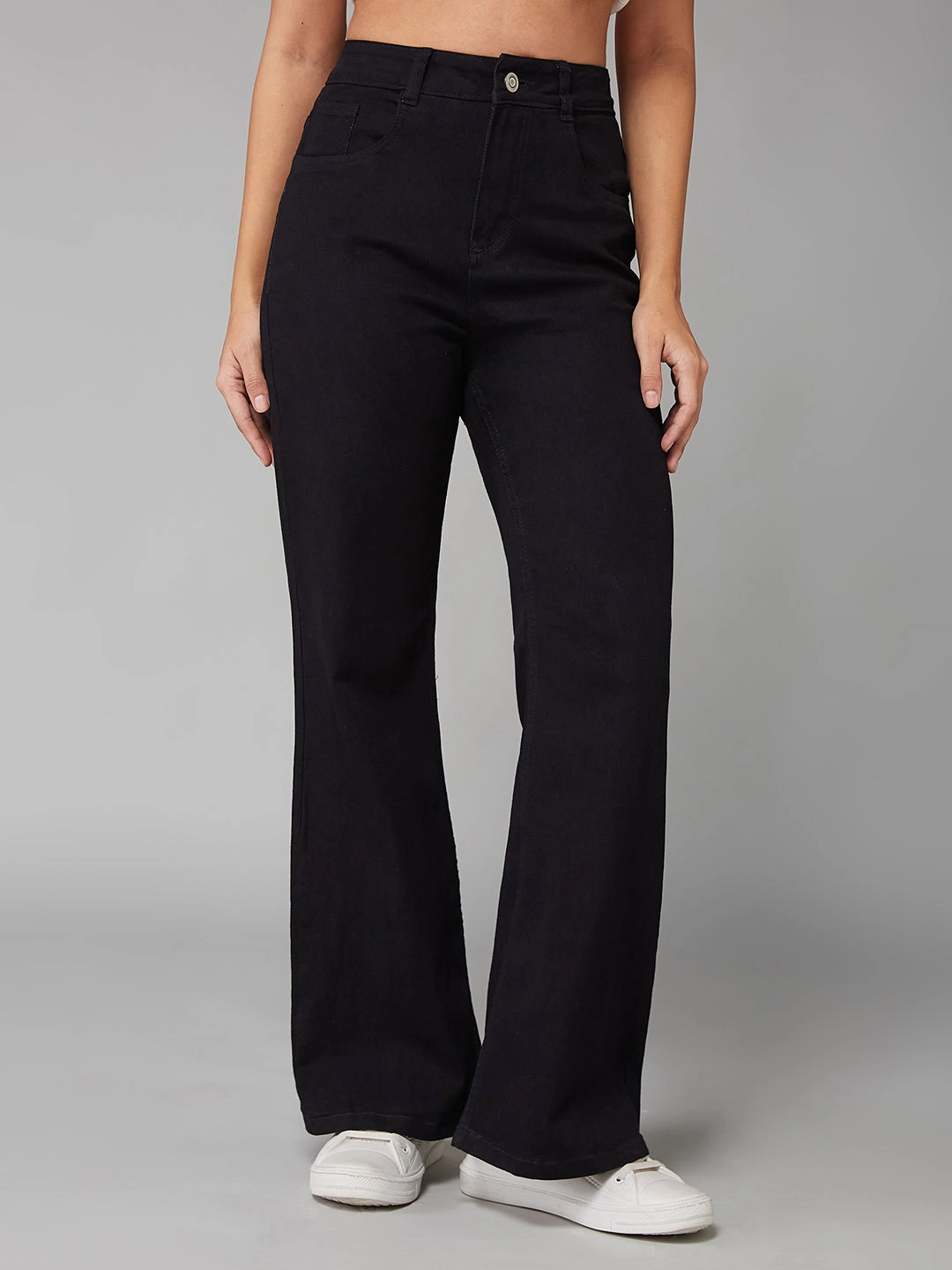 CHASEstretch? Black Bootcut High-Rise Denim Jeans Relaxed Style Weekend Style High Quality Comfy Wear