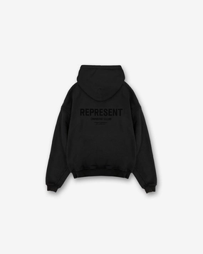 Represent Owners Club Flocked Hoodie - Black Turtle like Sustainable Choice