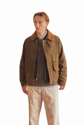 Sustainable Recycled Material Multi Pocket Design Bay Waxed Jacket